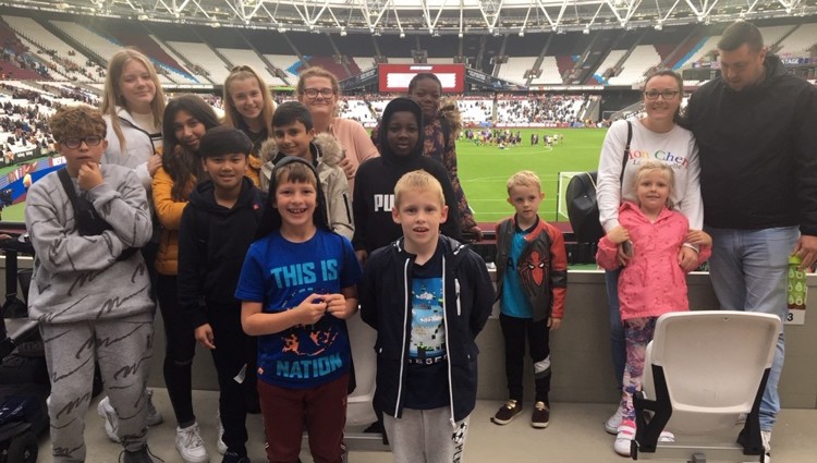 Young footballers experience professional match